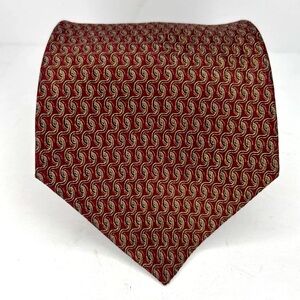 Vintage Grafondo Burgundy Geometric Pattern Tie 100% Silk Italy 61" x 4" Classic
